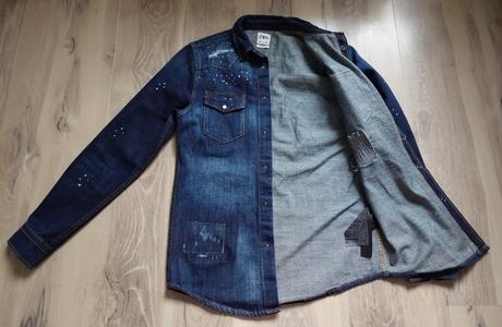 Dlhšia riflová košelobunda zara relaxed fit, zara,s