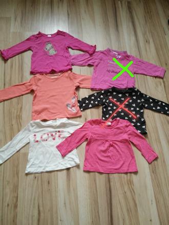 Trička dlhý rukáv veľ.74, 68–80