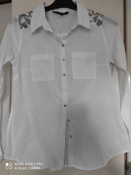 Tenká košeľa so striebornou výšivkou, reserved,36