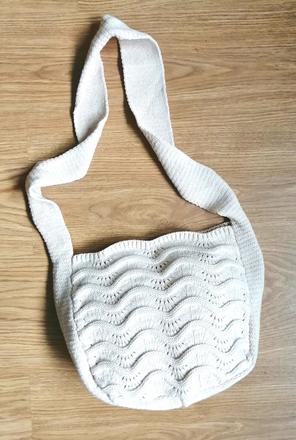 Štrikovaná kabelka, svetlá béžová, nová, 