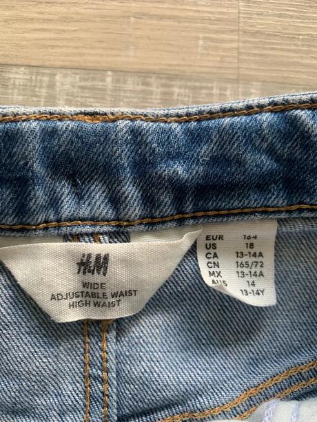 Detské rifle hm wide leg, h&m,164