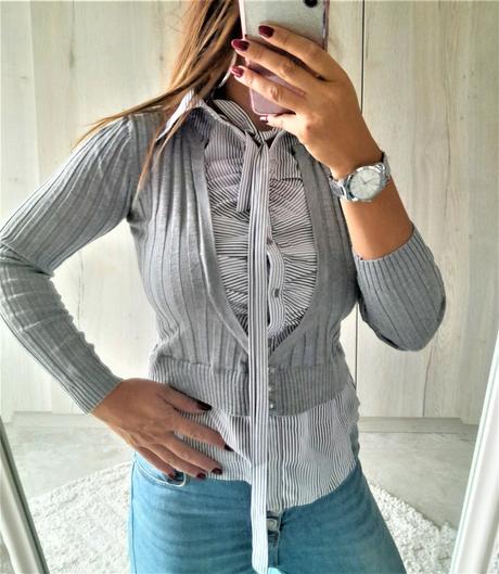 Blúzka so svetríkom 2 in1 s kravatou-s/m, s