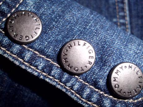 Riflová bunda m-l, tommy hilfiger,m