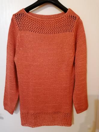 Pulover kvalitny tehlova farba, 38