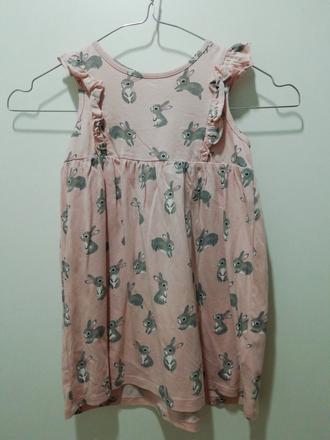 Letné šaty bavlnené so zajačikmi, h&m,92