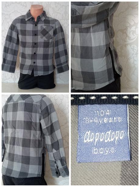 Chlapčenská kockovaná košeľa so zipsami (3-4 r.), dopodopo,104