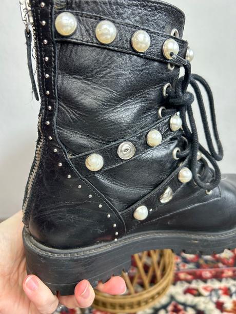 Zara kozenne čižmy s perlickami, zara,36