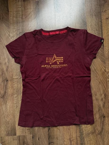 Bordové alpha industries tričko, m