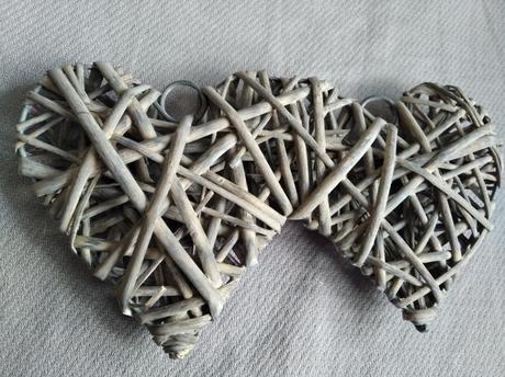 Prútené srdcia - na zavesenie, 