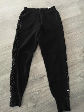 Teplakove nohavice s flitrami, mohito,xs