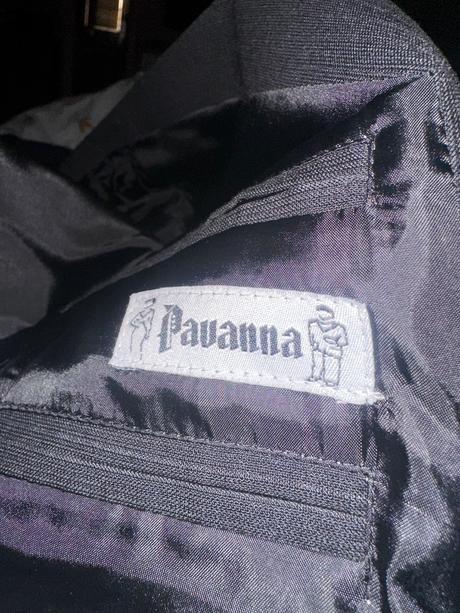 Pánsky oblek tmavý prúžkovaný, m