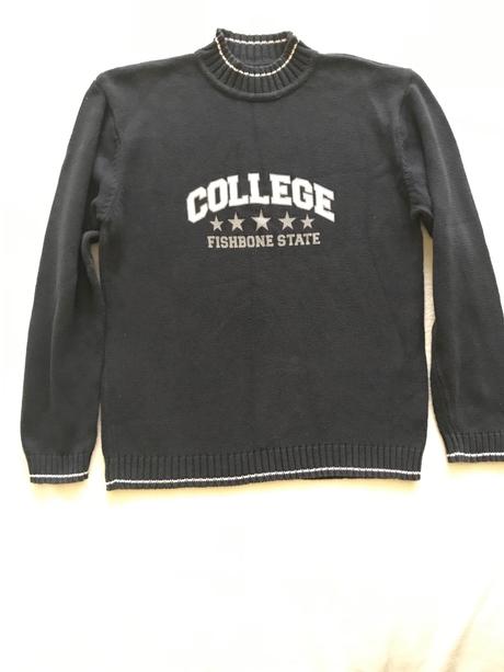 Tmavo modrý sveter, fishbone,170