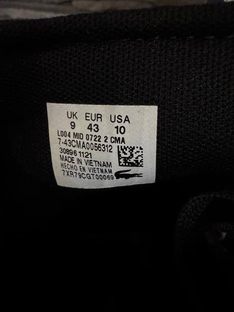 Pánske lacoste sneakersy l004 mid, lacoste,43