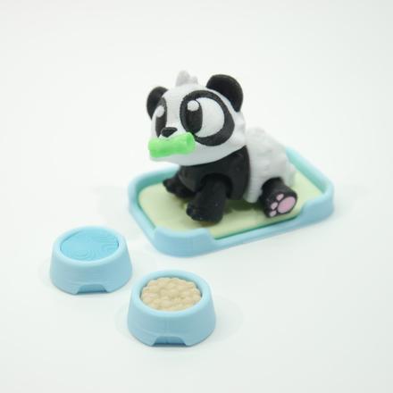 Vreckáčik panda +postieľka, miska s vodou a jedlom, 