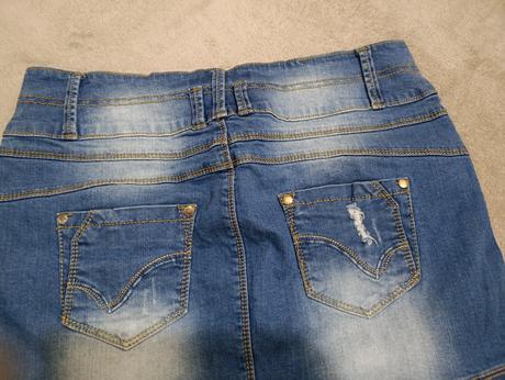 Riflová mini suknička, 30