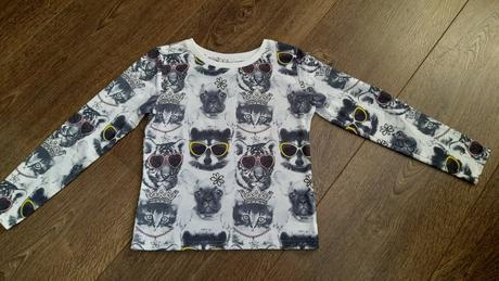 2x džegíny + tričko mačička v.134, h&m,134