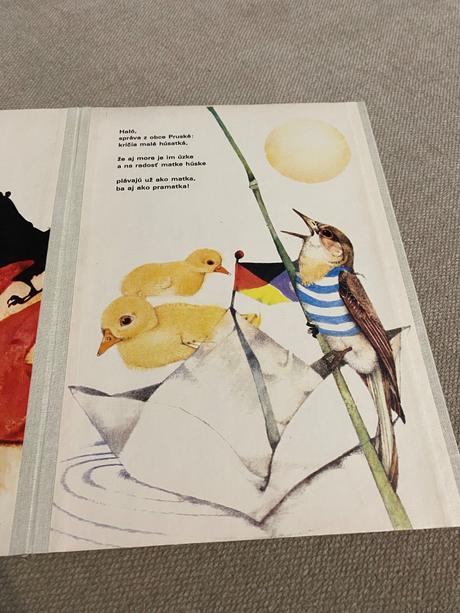 Staré skladacie detské leporelo haló, tu je jar,