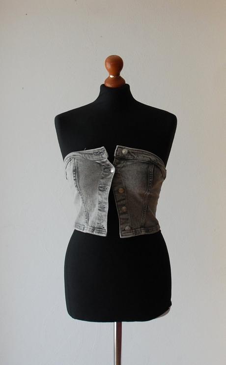 Riflový crop, h&m,xs