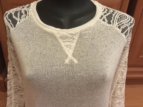 Čipkovaný biely top, veľkosť s/m, made in italy, zara,s