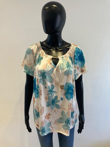 Dámska kvetovaná blúzka so spadnutými ramenami, l / m / s / xl
