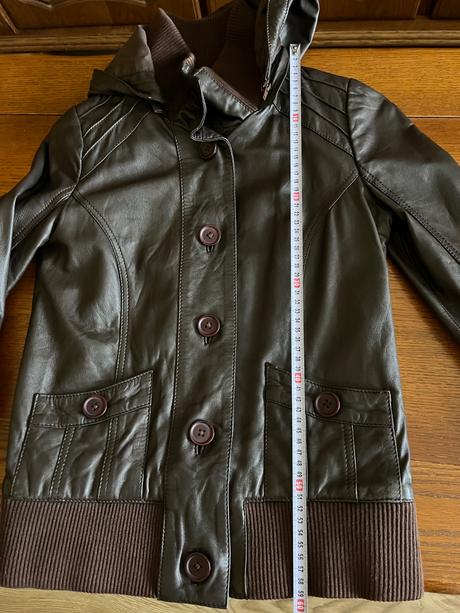 Kožená bunda review s kapucňou, review,xs