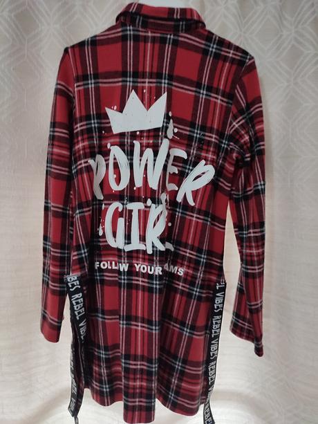 Flanelová predĺžená košeľa, 128