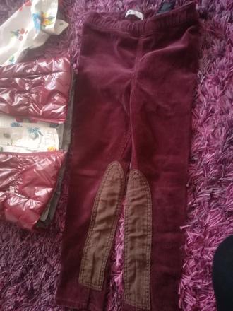 Bordový hrubý jeginns, h&m,116