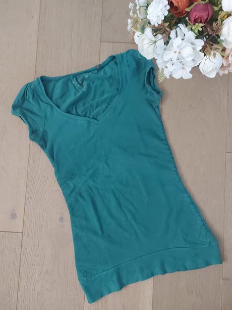 Tehotenské tričko smaragdovo zelene, fishbone,xs