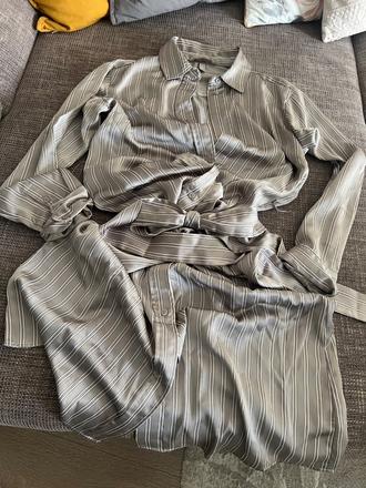 Satenove dlhé šaty, h&m, veľkosť s, h&m,s