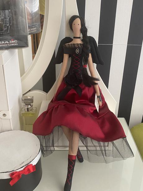 Gothic dekoratívna krasna tilda anjel bábika-65 cm, 