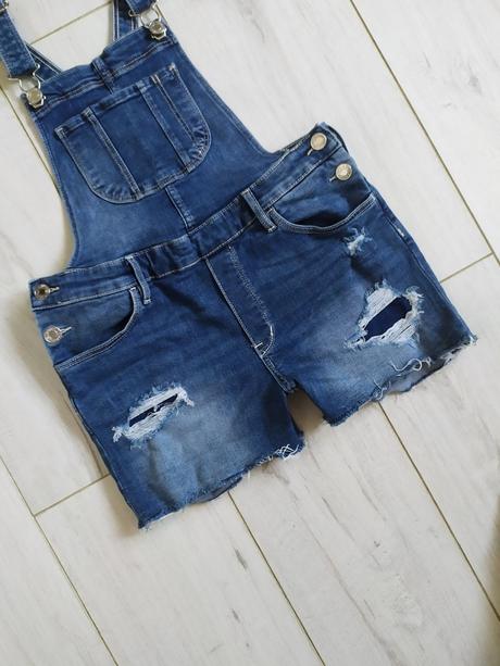 Trhané jeansové kraťase s trakmi h&m, h&m,164