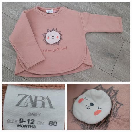 Zara mikina s 3d aplikáciou leva(veľkosť 80,9-12m), zara,80