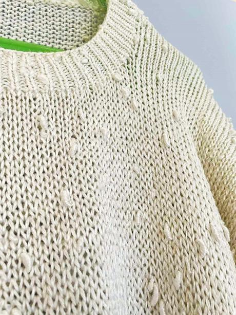 Perleťové uzlíčkové pletené triko oversize, l