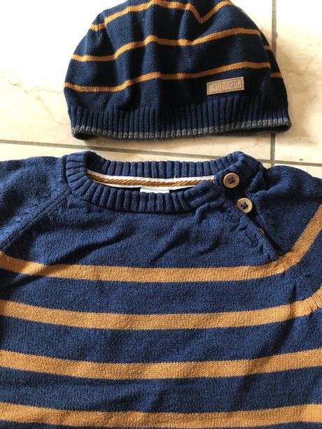 Svetrík s čiapkou, h&m,80