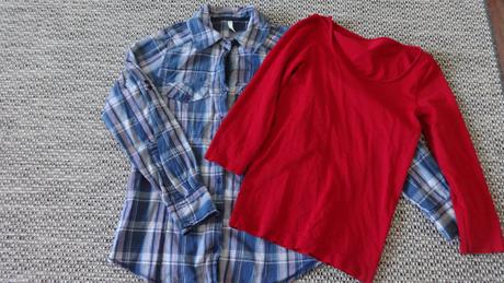 Káro košeľa+tričko s, s