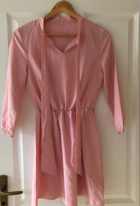 Ružové šaty s mašľou xxs/xs, 34