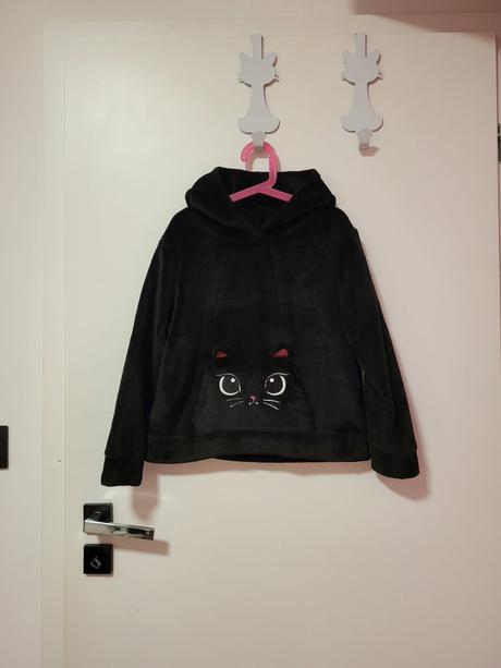 Ultrahrubá čierna mačacia mikina, h&m,128