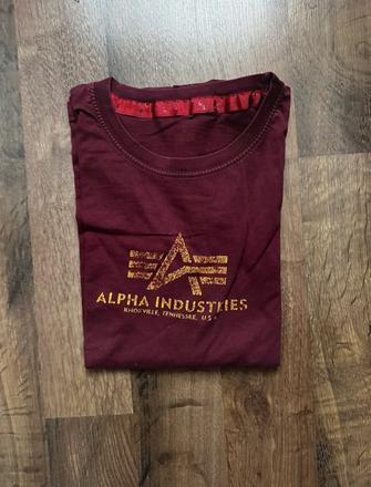 Bordové alpha industries tričko, m