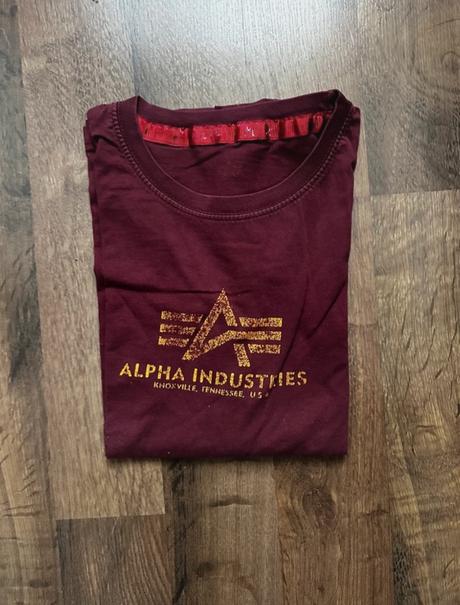 Bordové alpha industries tričko, m