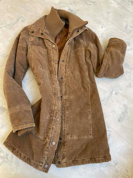 Zateplený vintage kabát xs/s, s