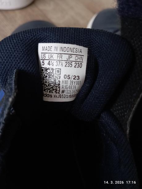 Tenisky biele + modré (už s poštovným), adidas,37