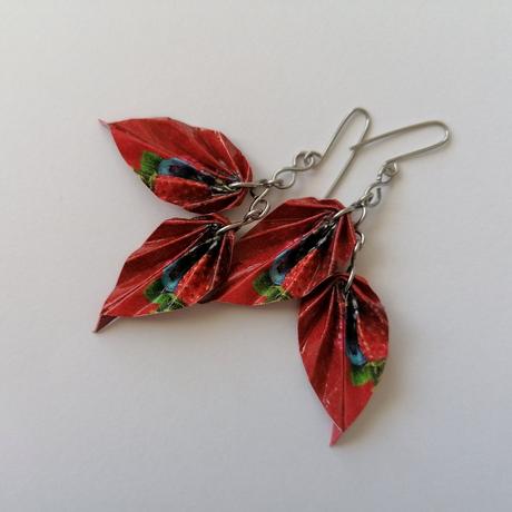 Náušnice dvojitý list - lesné plody,