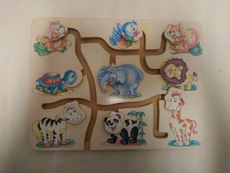 Labyrint - drevená doska zoo, 30x22x2, 