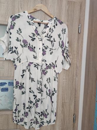Kvetované viskózové šaty, vero moda,m