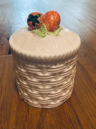 Jahoda - nádoba / dóza na džem s vrchnákom, 