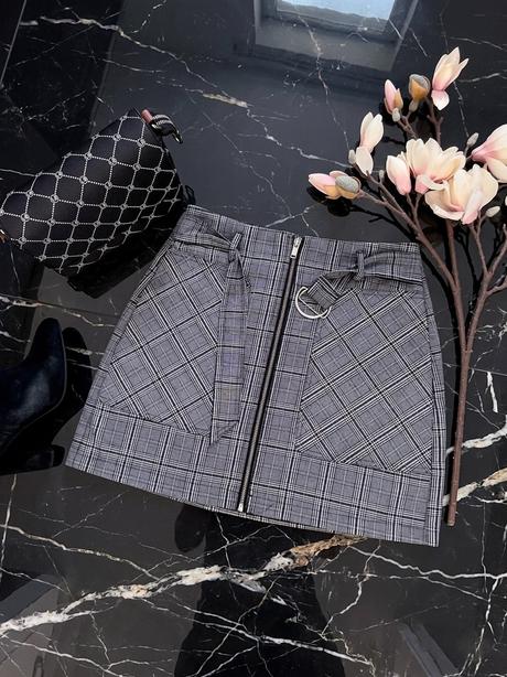 Sukňa káro, stradivarius,m