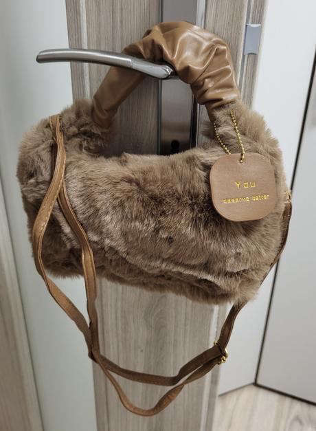 Kožušinková kabelka - hnedá, 
