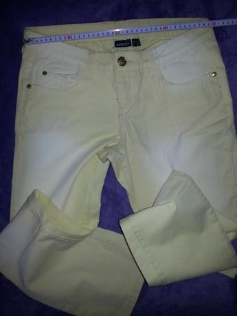 Trendy bledožlté nohavice nenosené, esmara,40