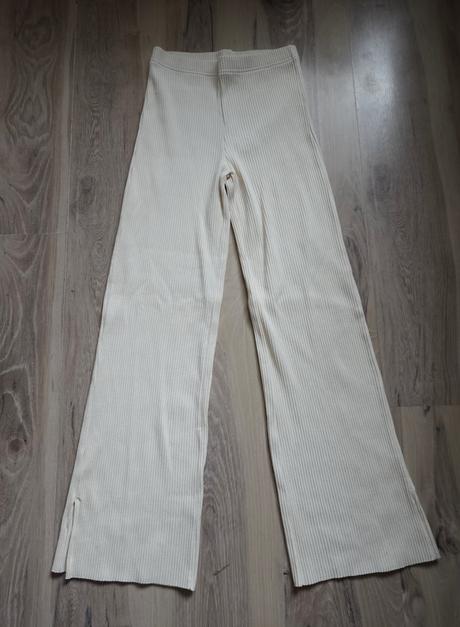 Vrúbkované úplet. nohavice h&m, h&m,xs
