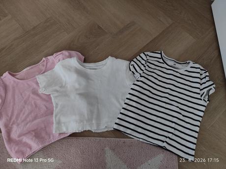 Trička cropp topy, h&m,128